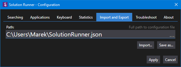 Configuration file path